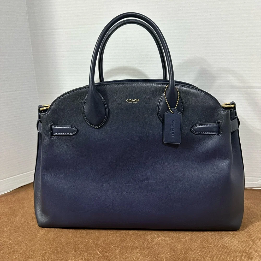 Coach Navy Soft Empire Carryall 40 - Picture 2 of 11